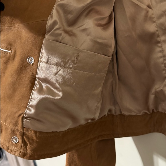 FOSSIL large 100% lamb leather button up jacket bohemian casual coat preloved - Picture 3 of 16